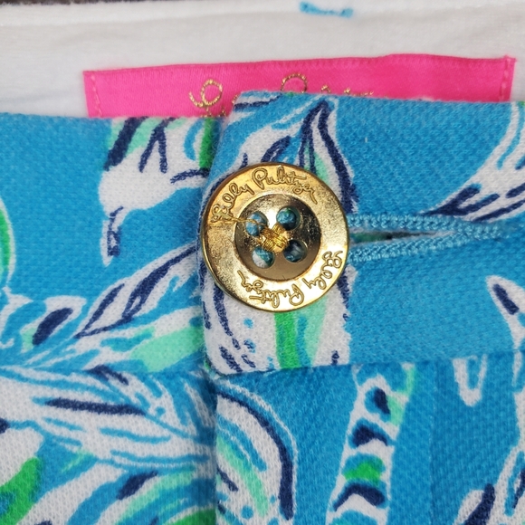Lilly Pulitzer Womens Sz 12 Callahan Knit Turquoise Oasis Outta Line 5" Shorts - Picture 5 of 11